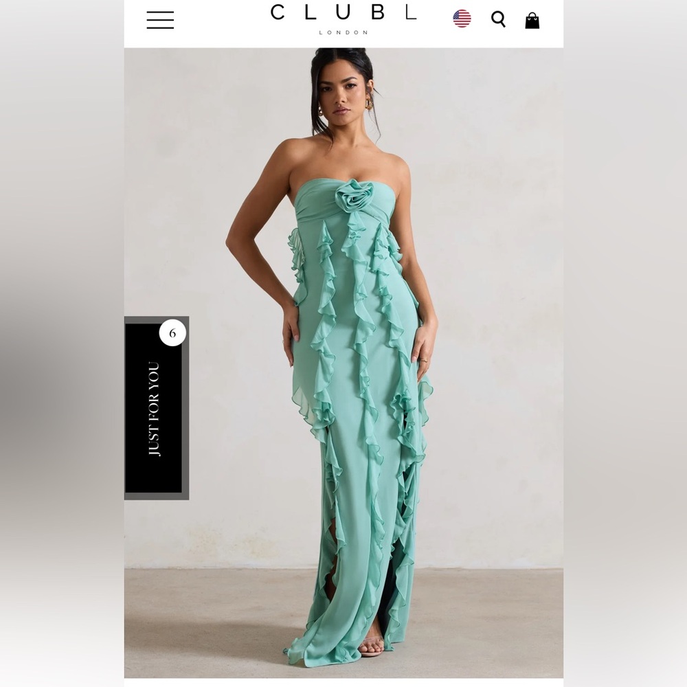 Strapless Gown in Mint